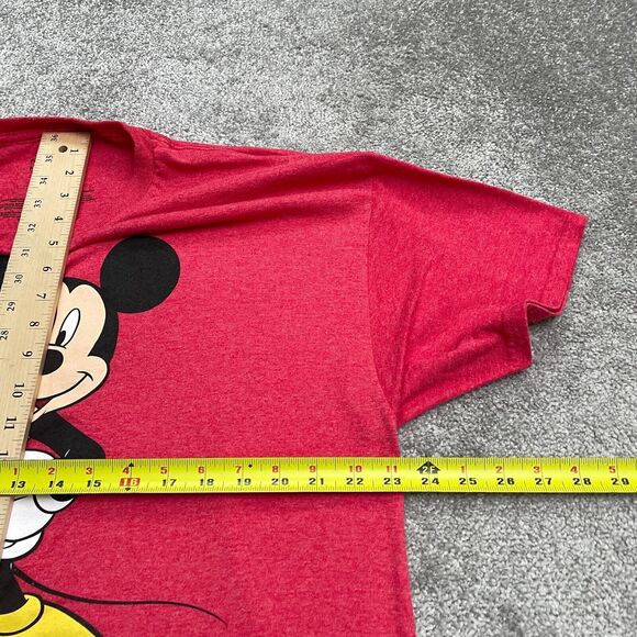 Disney Mickey Mouse Graphic T-Shirt Mens XL Red Crew Neck Short Sleeve Tee Top - Picture 7 of 8